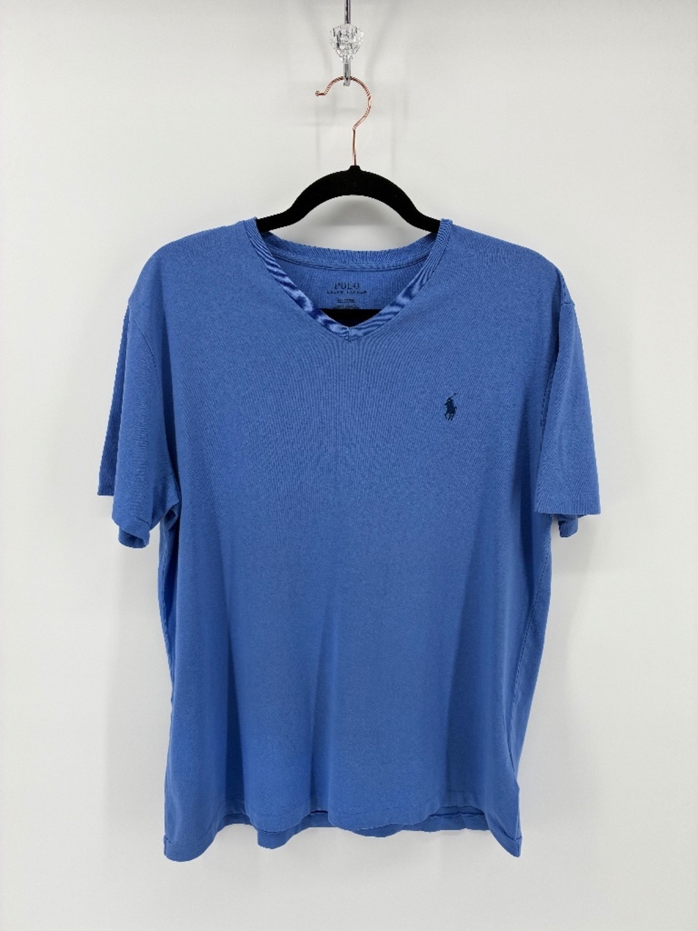 Polo by Ralph Lauren Men's Blue V-Neck Shirt